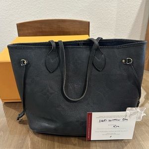 Louis Vuitton Neverfull MM Monogram Empreinte Leather Black